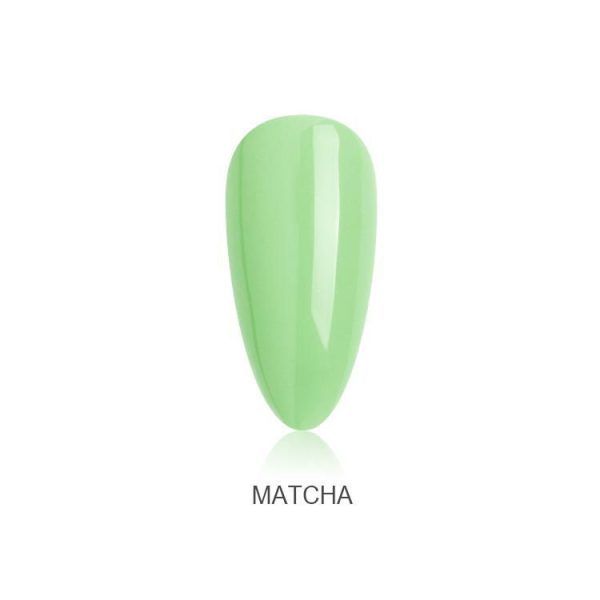 green nails gel polish matcha